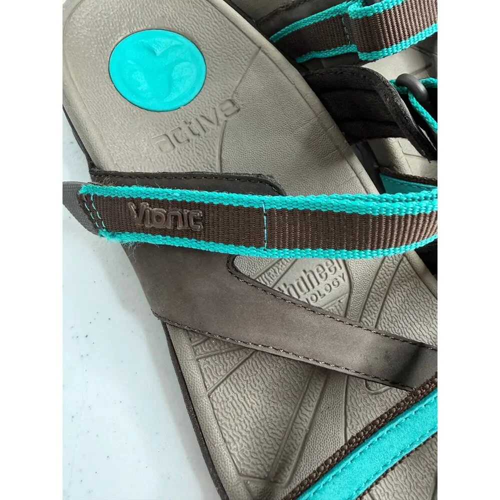 Vionic Mojave Women's Sandals EU 39 Chocolate Brown/Teal Arch Support Outdoors